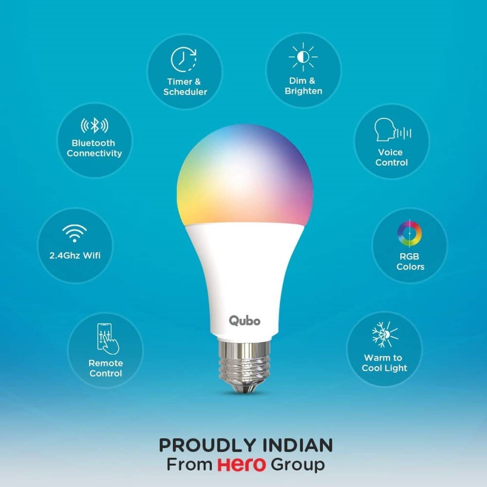 Qubo E27 12 Watts Electric Powered Smart Bulb (1200 Lumens, HLB10D1001, White)_7