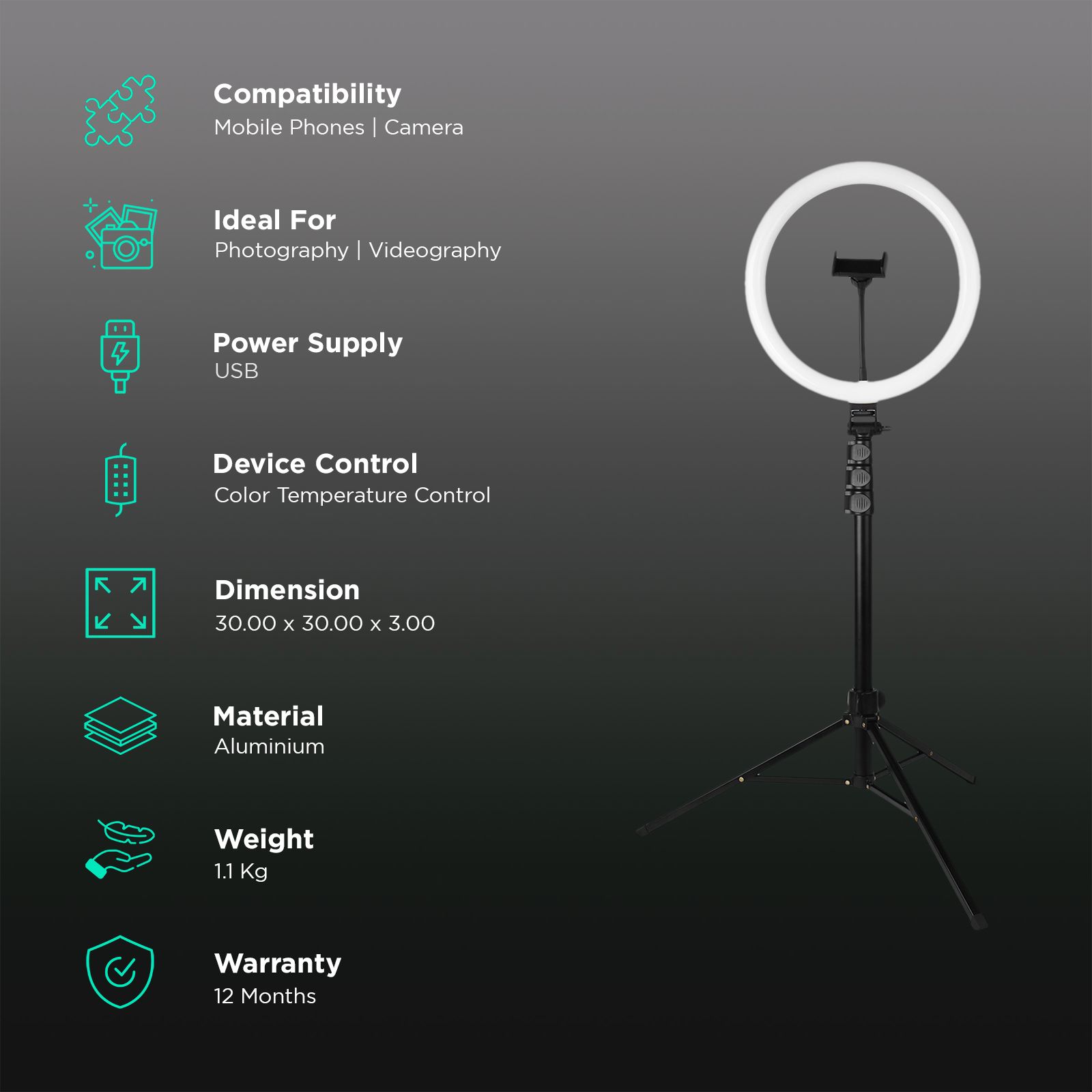 Croma Ring Light with Mobile Holder for Streaming and Photography (10 Brightness Levels) Croma Ring Light with Mobile Holder for Streaming and Photography (10 Brightness Levels)_3
