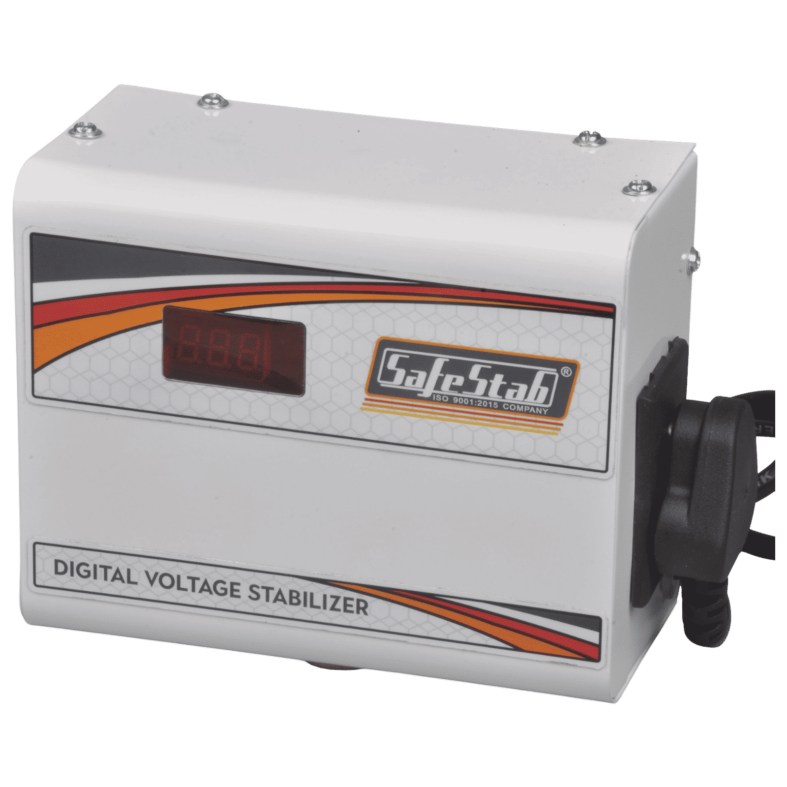 SafeStab Multi 50 2 Amps Voltage Stabilizer For 108cm (43") TV or 300 Liters Refrigerator (White)_3
