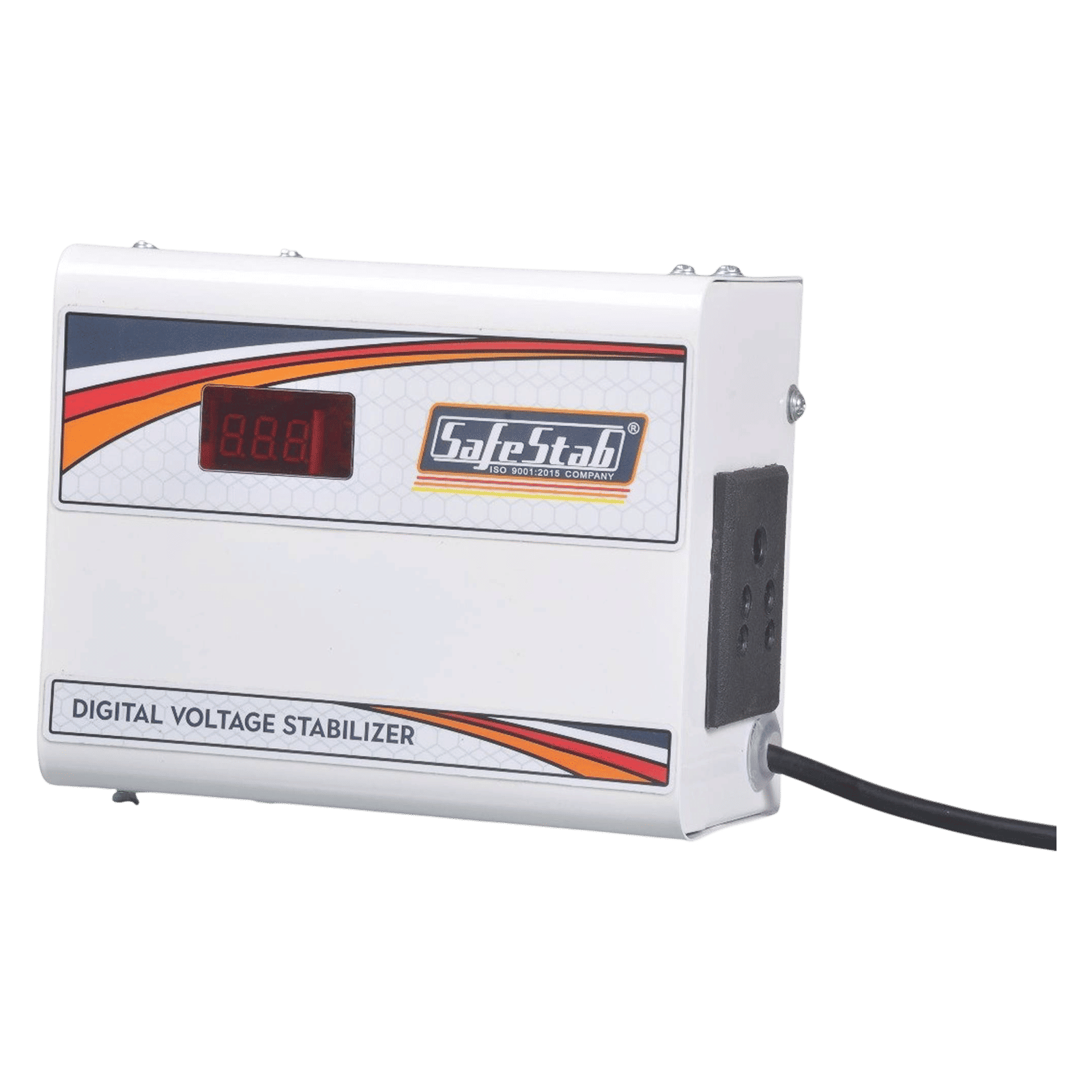 SafeStab Multi 50 2 Amps Voltage Stabilizer For 108cm (43") TV or 300 Liters Refrigerator (White)_6