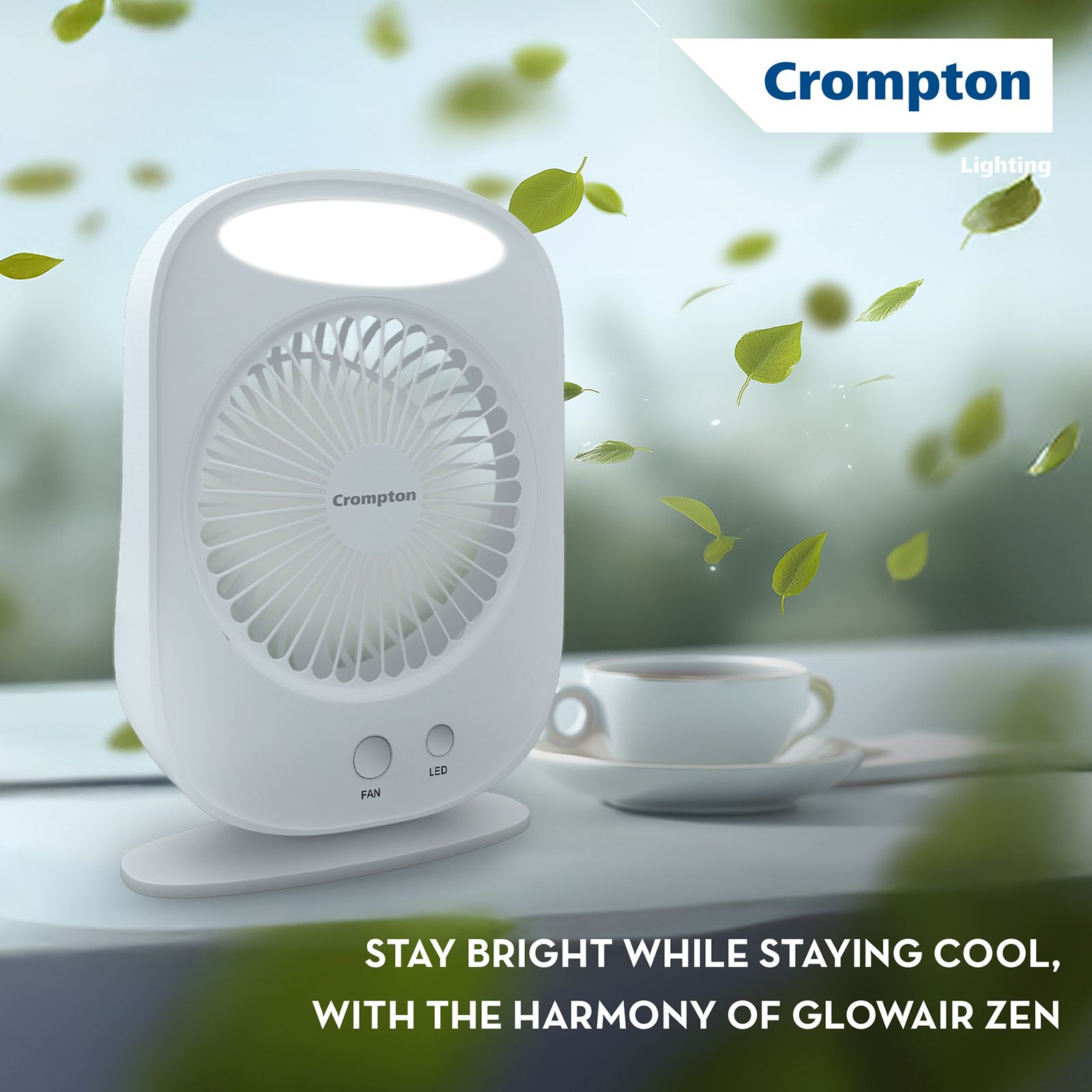 Crompton Glowair Zen 130mm 3 Blade Rechargeable Portable Fan with 2200mAH Battery (Lightweight, White)_4