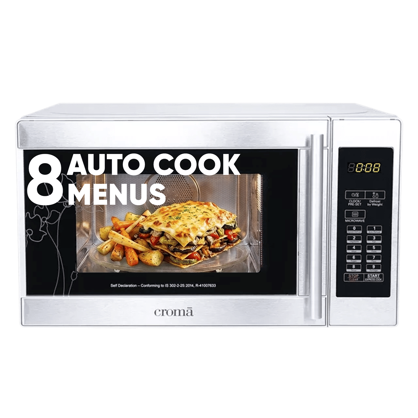 Croma 20L Solo Microwave Oven with Temperature Sensor (CRM2025, Grey) Croma 20L Solo Microwave Oven with Temperature Sensor (CRM2025, Grey)_1