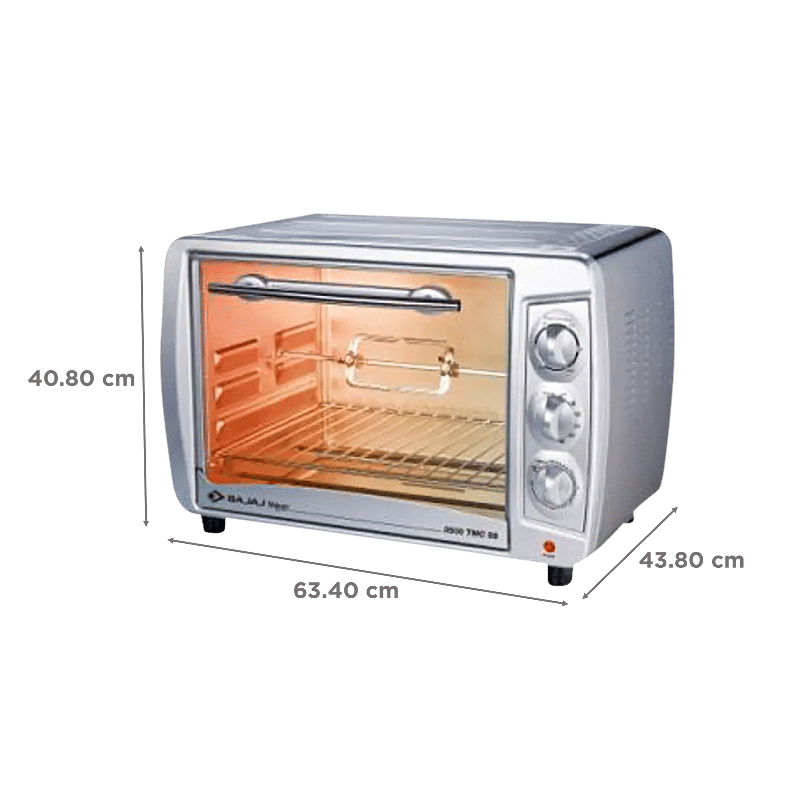 BAJAJ Majesty 3500 TMCSS 35L Oven Toaster Grill with Motorized Rotisserie (Silver) BAJAJ Majesty 3500 TMCSS 35L Oven Toaster Grill with Motorized Rotisserie (Silver)_2