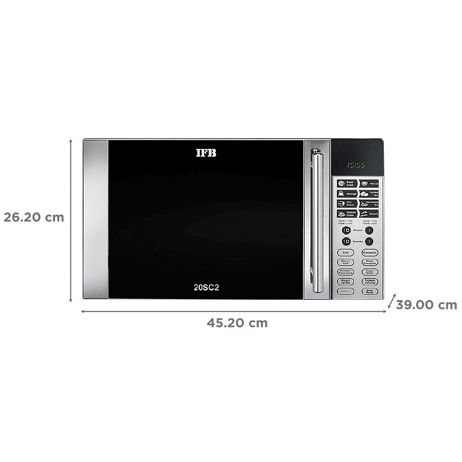 IFB 20SC2 20L Convection Microwave Oven with 24 Auto Menu (Metallic Silver) IFB 20SC2 20L Convection Microwave Oven with 24 Auto Menu (Metallic Silver)_2