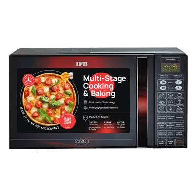IFB 23L Convection Microwave Oven with 71 Autocook Menus (23BC4, Black Floral)