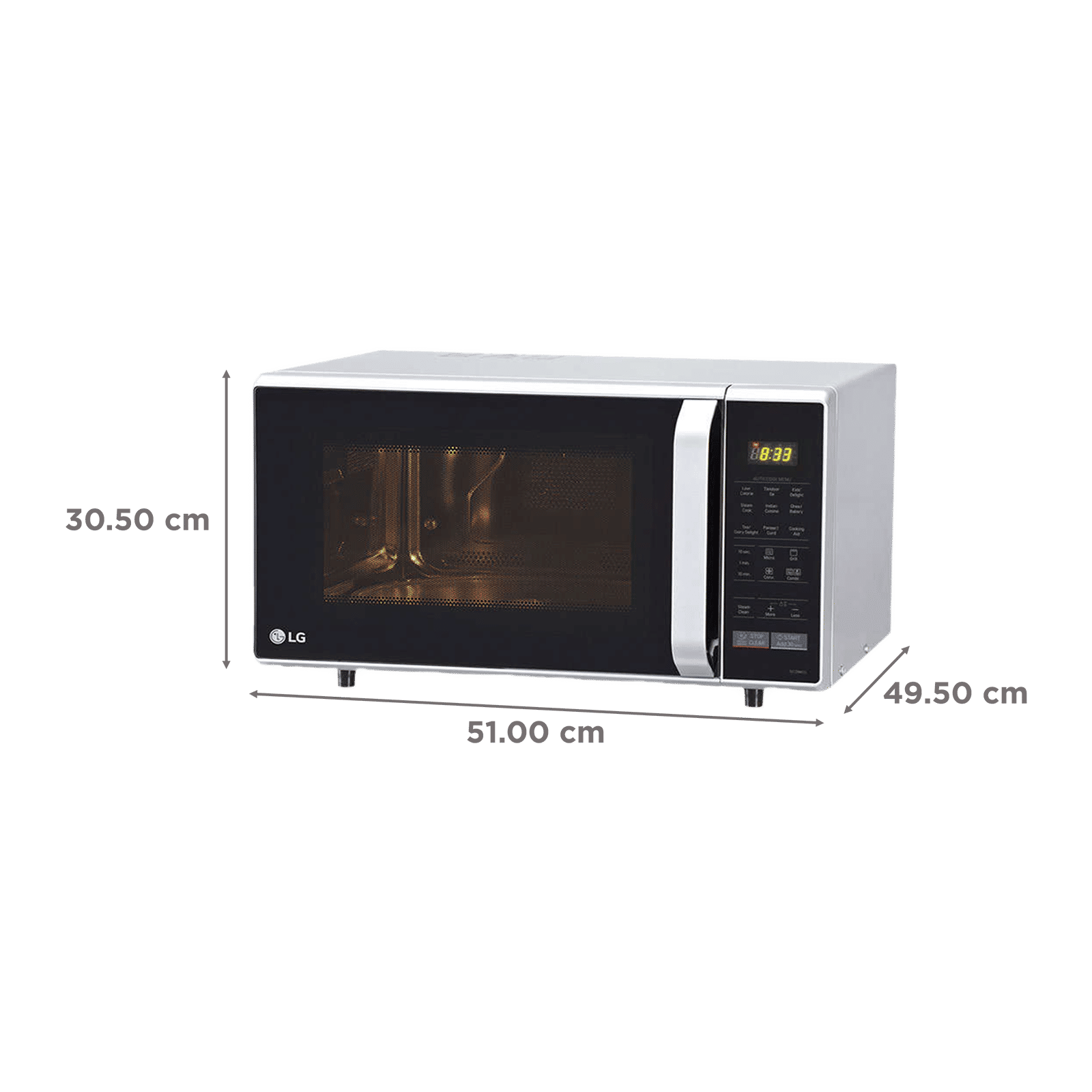 LG 28L Convection Microwave Oven with Diet Fry (MC2846SL, Silver)_2