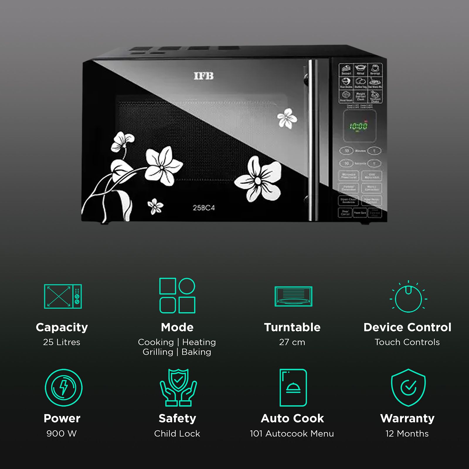 IFB 25BC4 25L Convection Microwave Oven with 101 Auto Menu (Black) IFB 25BC4 25L Convection Microwave Oven with 101 Auto Menu (Black)_3