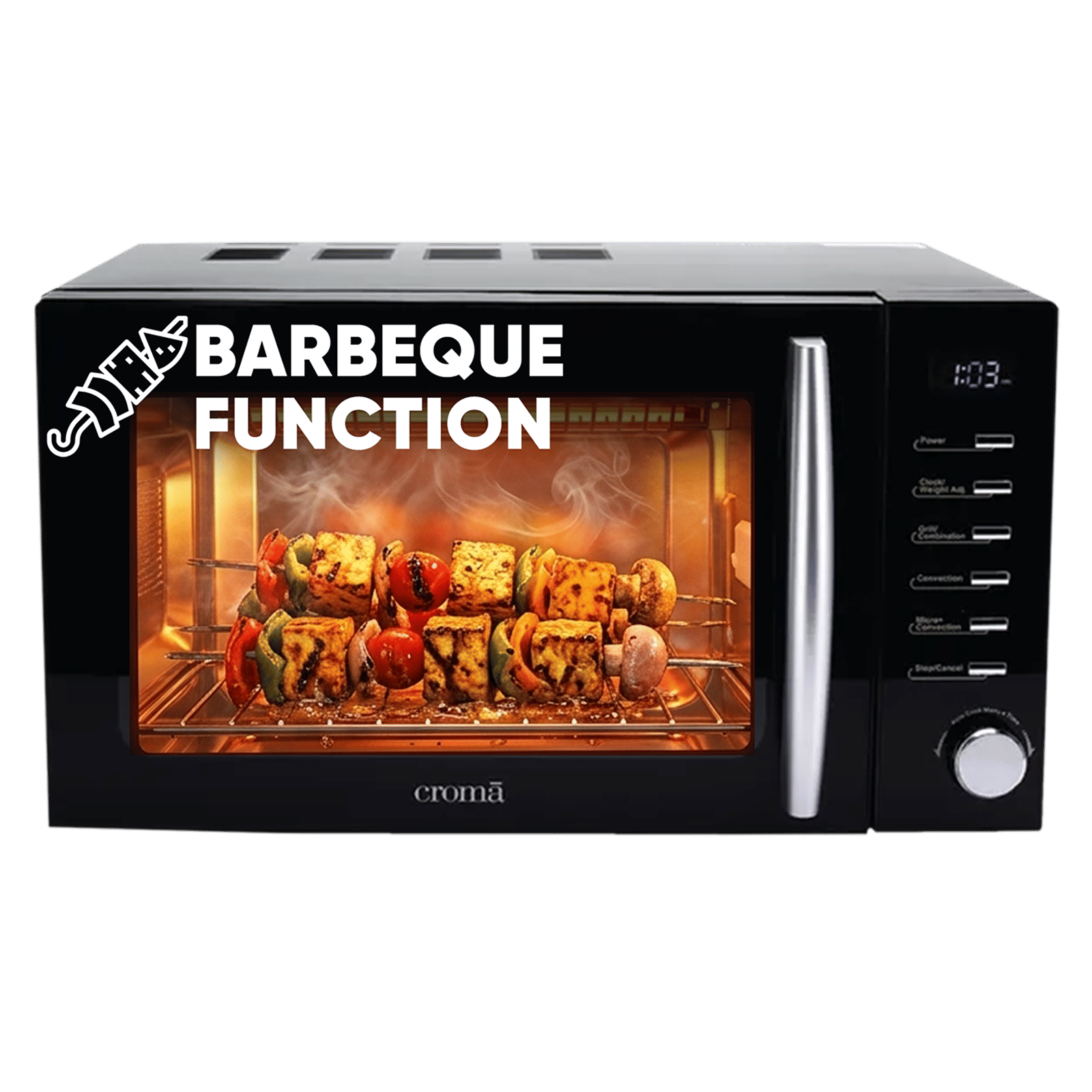 Croma 20L Convection Microwave Oven with 200 Autocook Menu (CRAM0193, Black) Croma 20L Convection Microwave Oven with 200 Autocook Menu (CRAM0193, Black)_1
