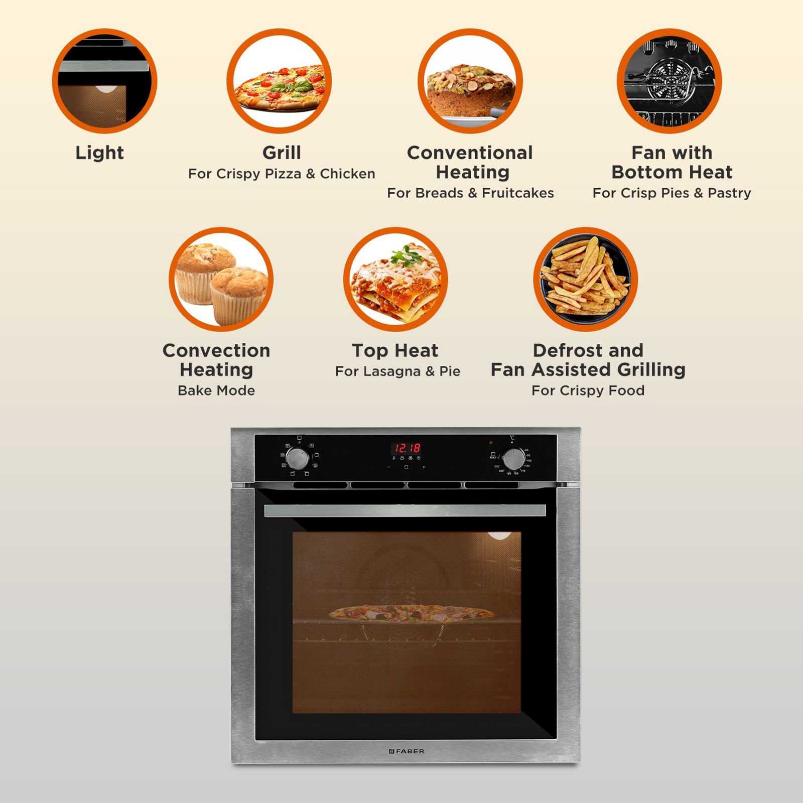 FABER FBIO 8F 80L 60cm Built-in Microwave with 4 Autocook Menus (FBIO 80L 8F, Black)_7