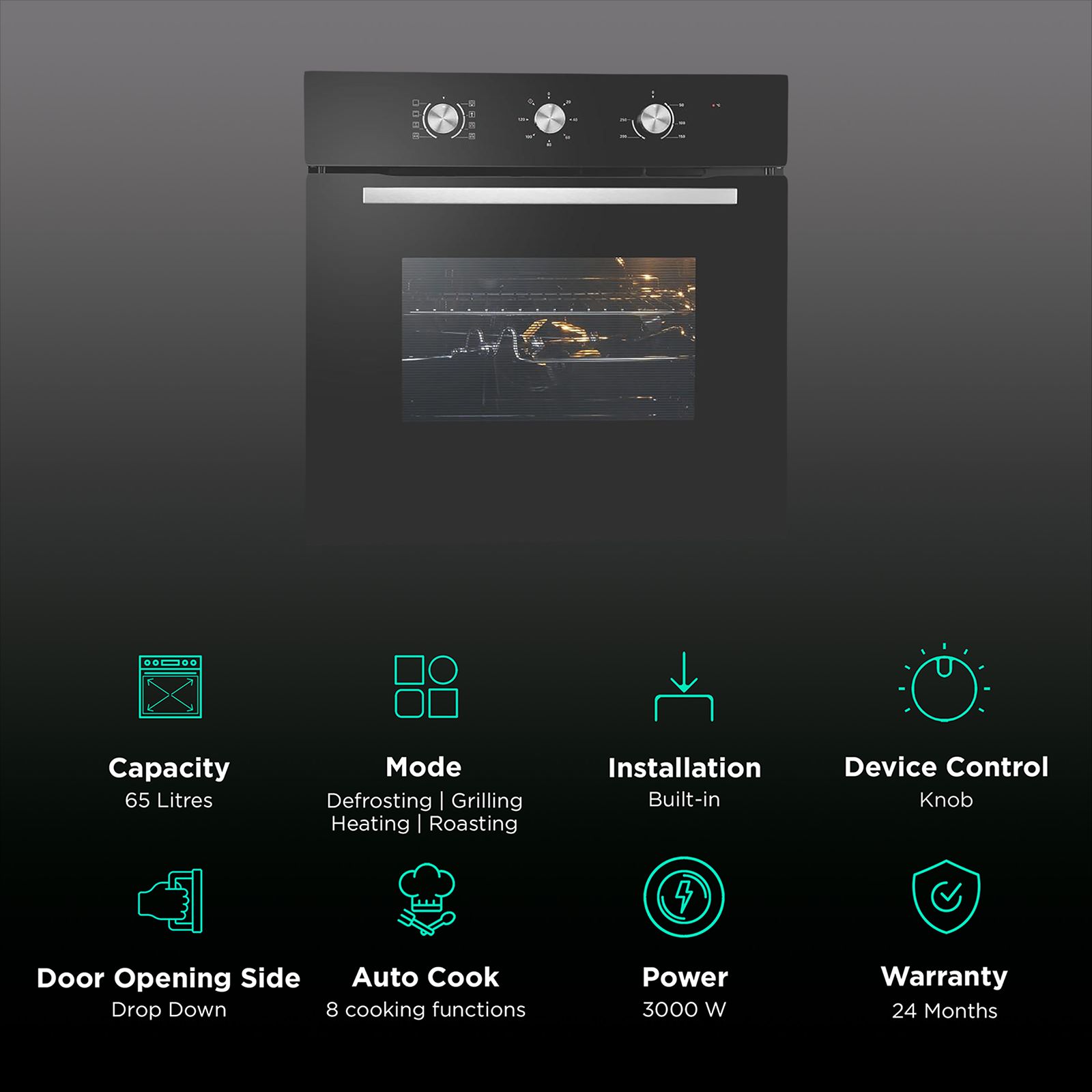 elica 65L 60cm Built-in Microwave with Mechanical Control (EPBI 861 MMF, Black) elica 65L 60cm Built-in Microwave with Mechanical Control (EPBI 861 MMF, Black)_3
