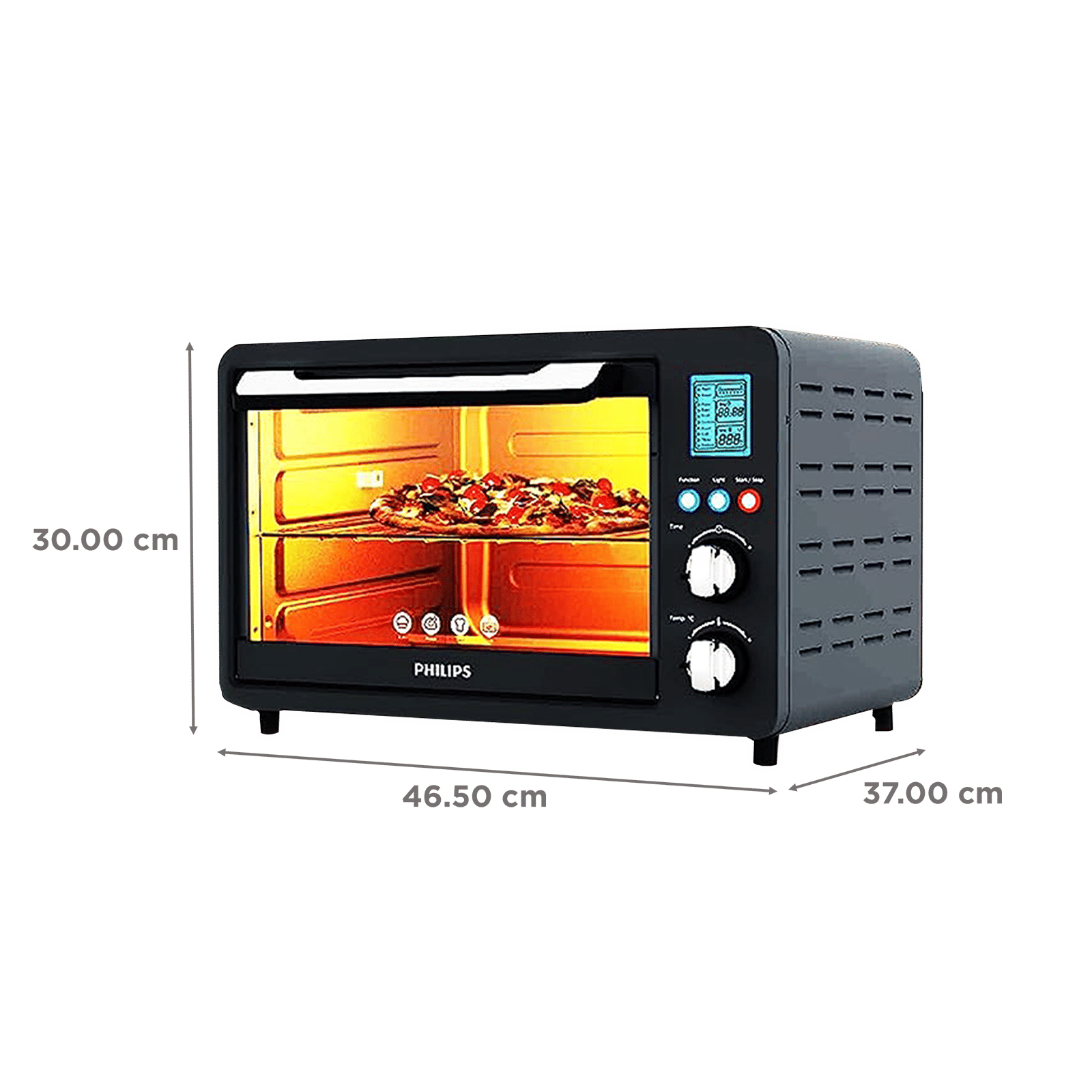 PHILIPS Viva Collection 25L Oven Toaster Grill with Opti Temp Technology (HD6975/00, Anthracite)_2