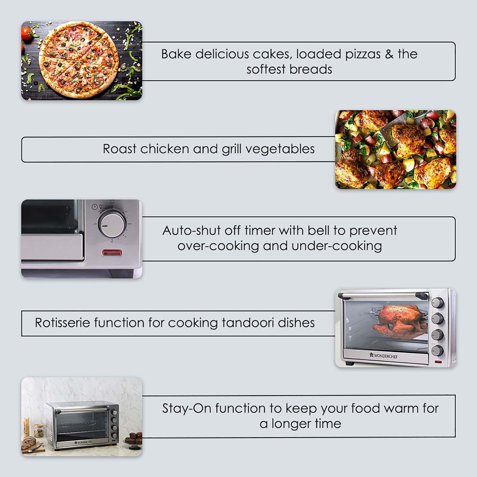 WONDERCHEF 48L Oven Toaster Grill with Motorized Rotisserie (Stainless Steel) WONDERCHEF 48L Oven Toaster Grill with Motorized Rotisserie (Stainless Steel)_13