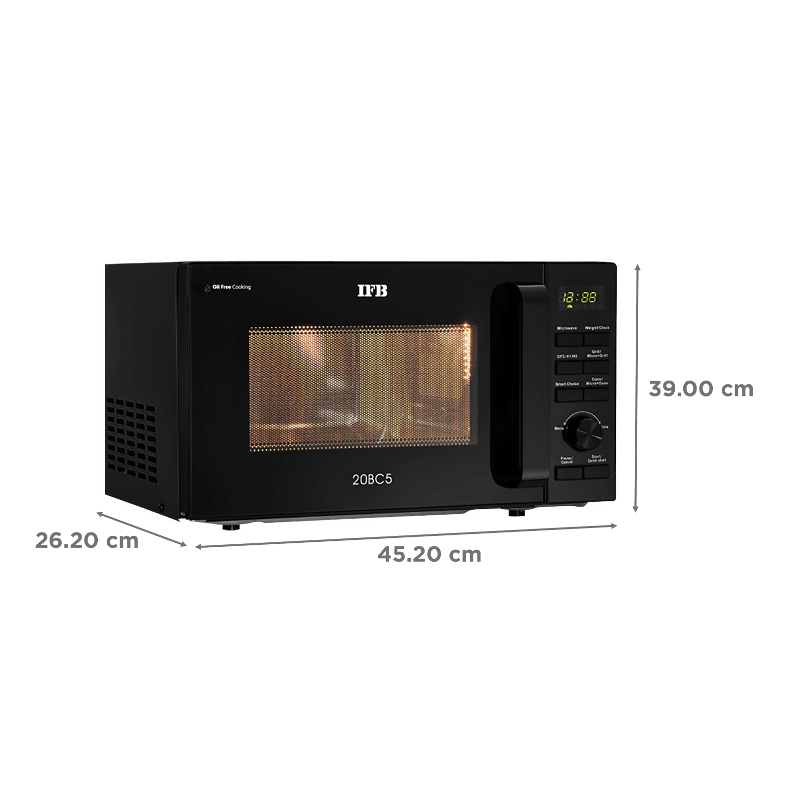 IFB 20BC5 20L Inverter Convection Microwave Oven with 71 Autocook Menus (Black)_2