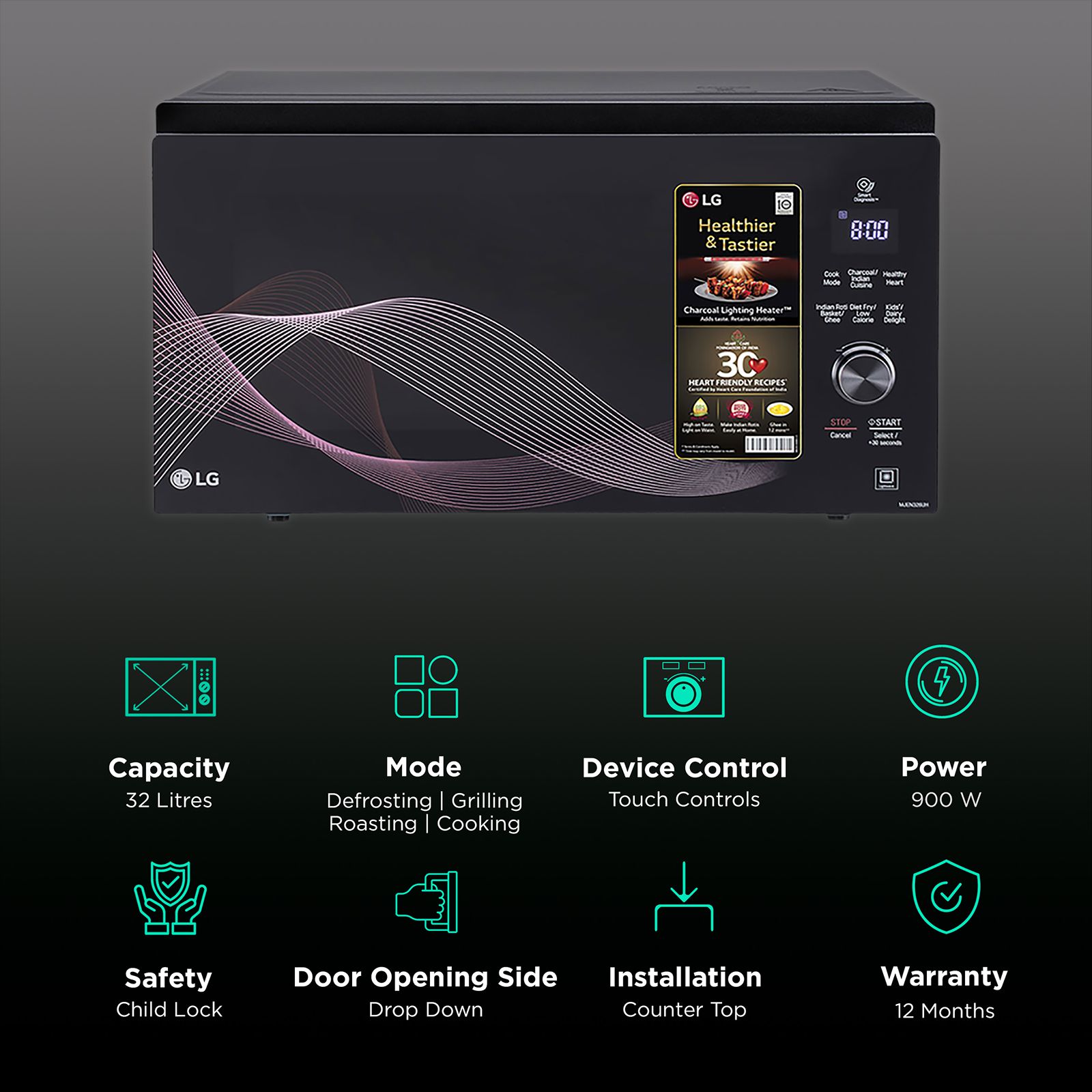 LG 32L Convection Microwave Oven with Charcoal Technology (Black) LG 32L Convection Microwave Oven with Charcoal Technology (Black)_3
