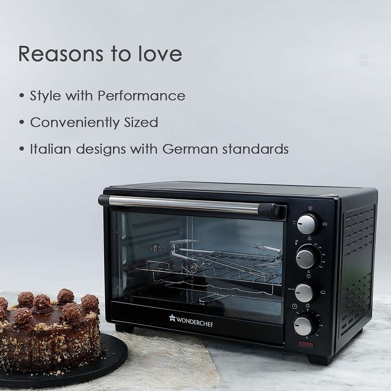 WONDERCHEF 28L Oven Toaster Grill with Rotisserie (Black)_12