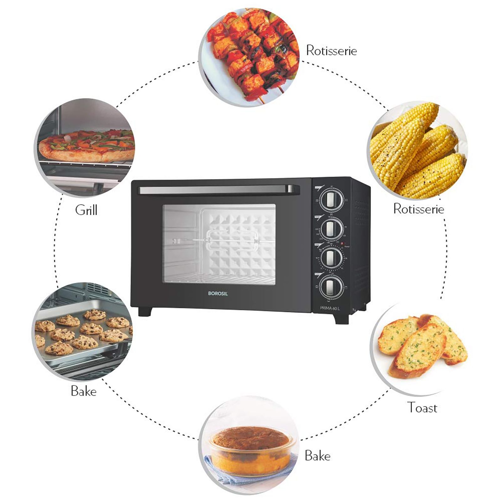 BOROSIL Prima 60L Oven Toaster Grill with Motorized Rotisserie (Black) BOROSIL Prima 60L Oven Toaster Grill with Motorized Rotisserie (Black)_20