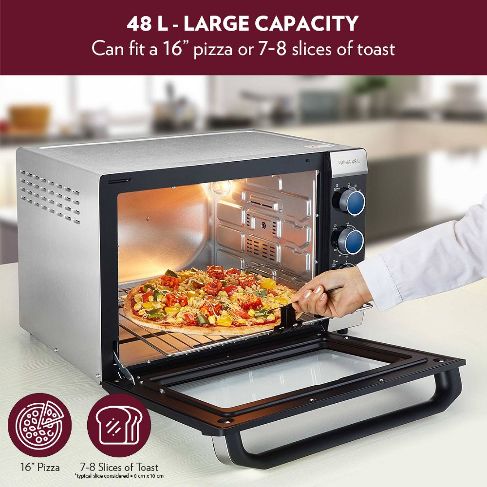 BOROSIL Prima 48L Oven Toaster Grill with Motorized Rotisserie (Silver)_19