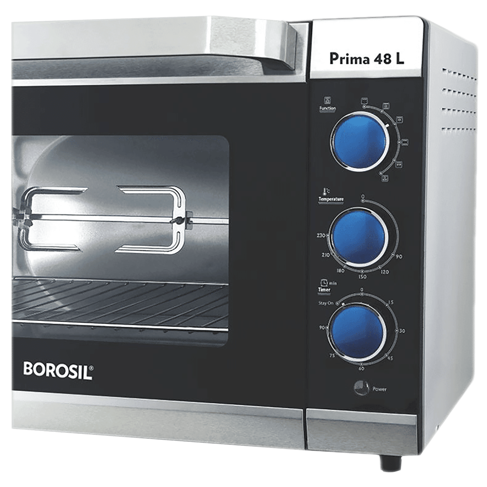 BOROSIL Prima 48L Oven Toaster Grill with Motorized Rotisserie (Silver)_4