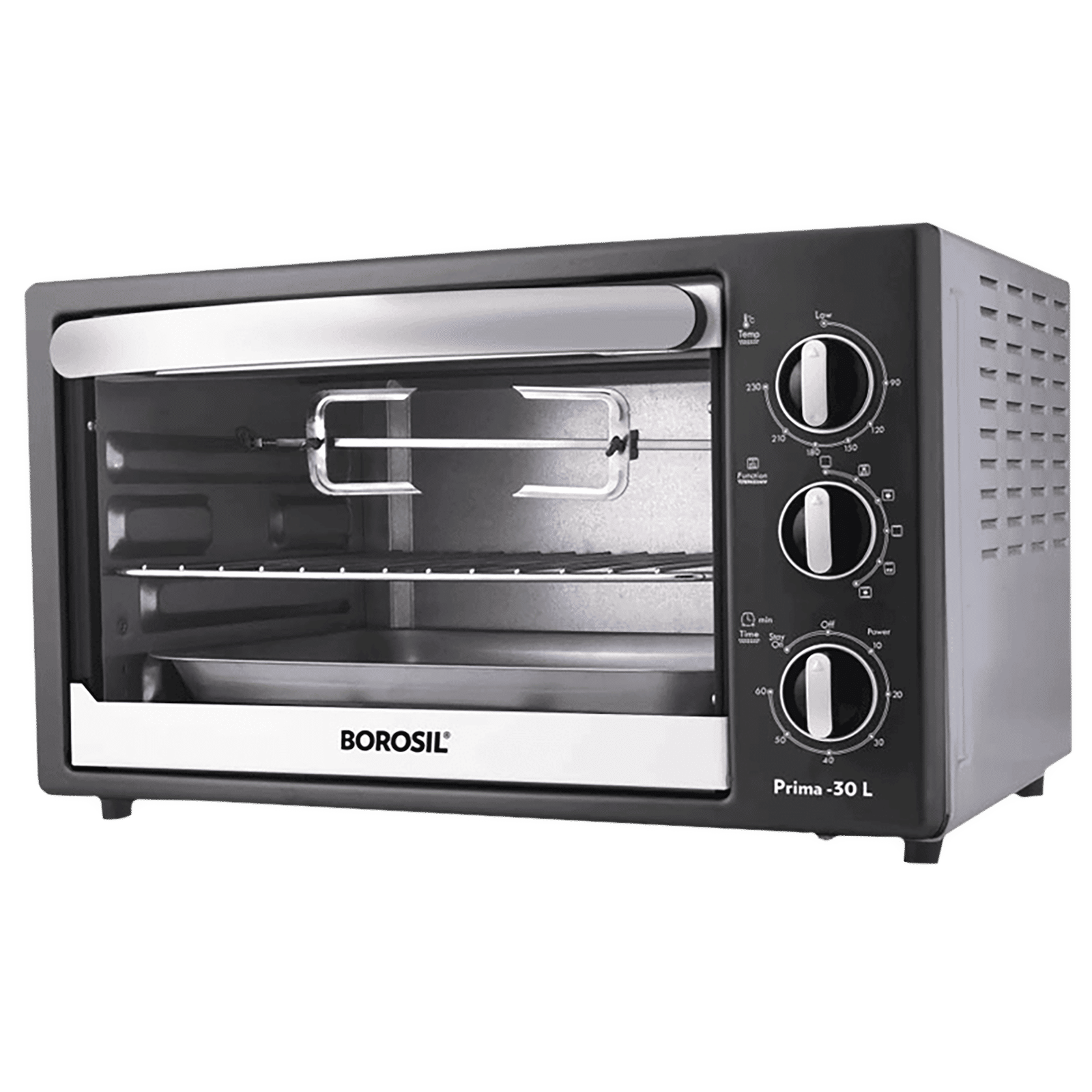 BOROSIL Prima 30L Oven Toaster Grill with Motorized Rotisserie (Silver)_1
