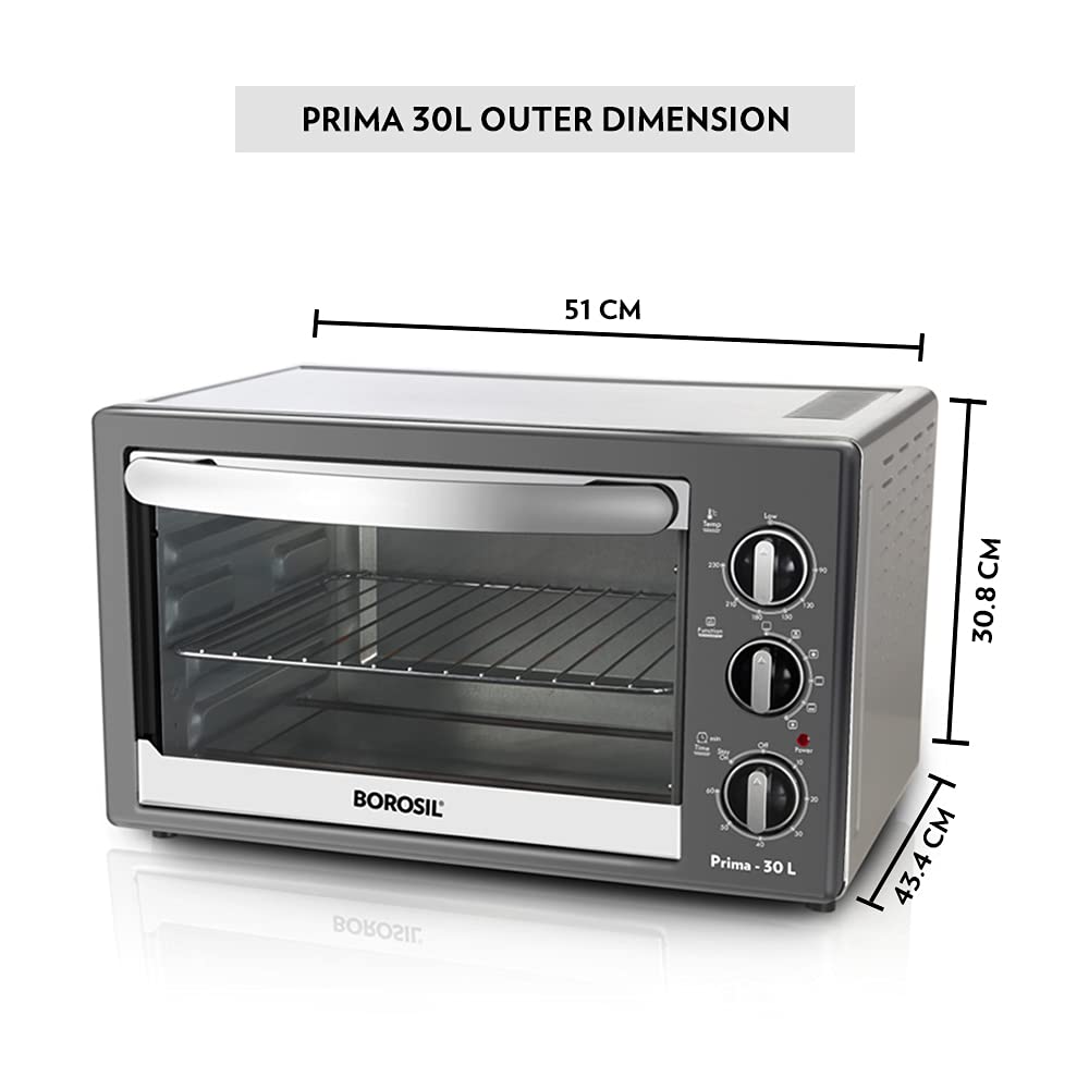 BOROSIL Prima 30L Oven Toaster Grill with Motorized Rotisserie (Silver)_16