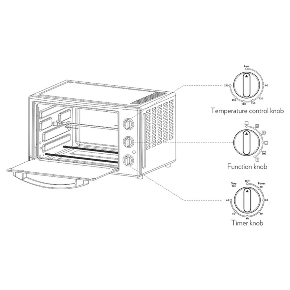 BOROSIL Prima 30L Oven Toaster Grill with Motorized Rotisserie (Silver)_19
