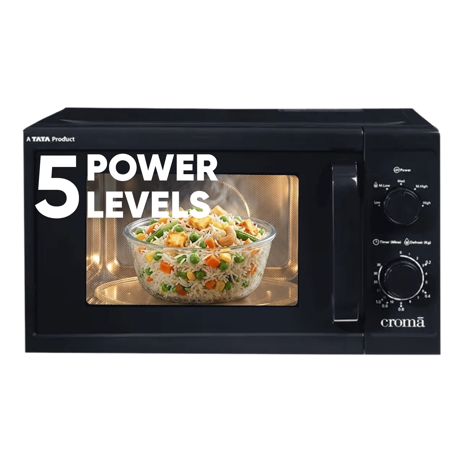 Croma M20 20L Solo Microwave Oven with Temperature Sensor (CRAM2026, Black) Croma M20 20L Solo Microwave Oven with Temperature Sensor (CRAM2026, Black)_1
