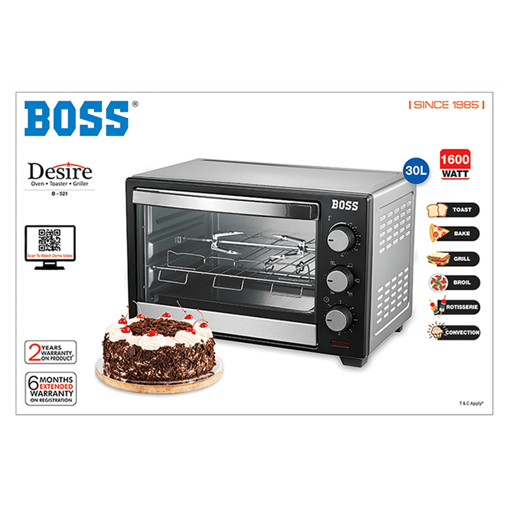 BOSS Desire 30L Oven Toaster Grill with Motorized Rotisserie (Black) BOSS Desire 30L Oven Toaster Grill with Motorized Rotisserie (Black)_16