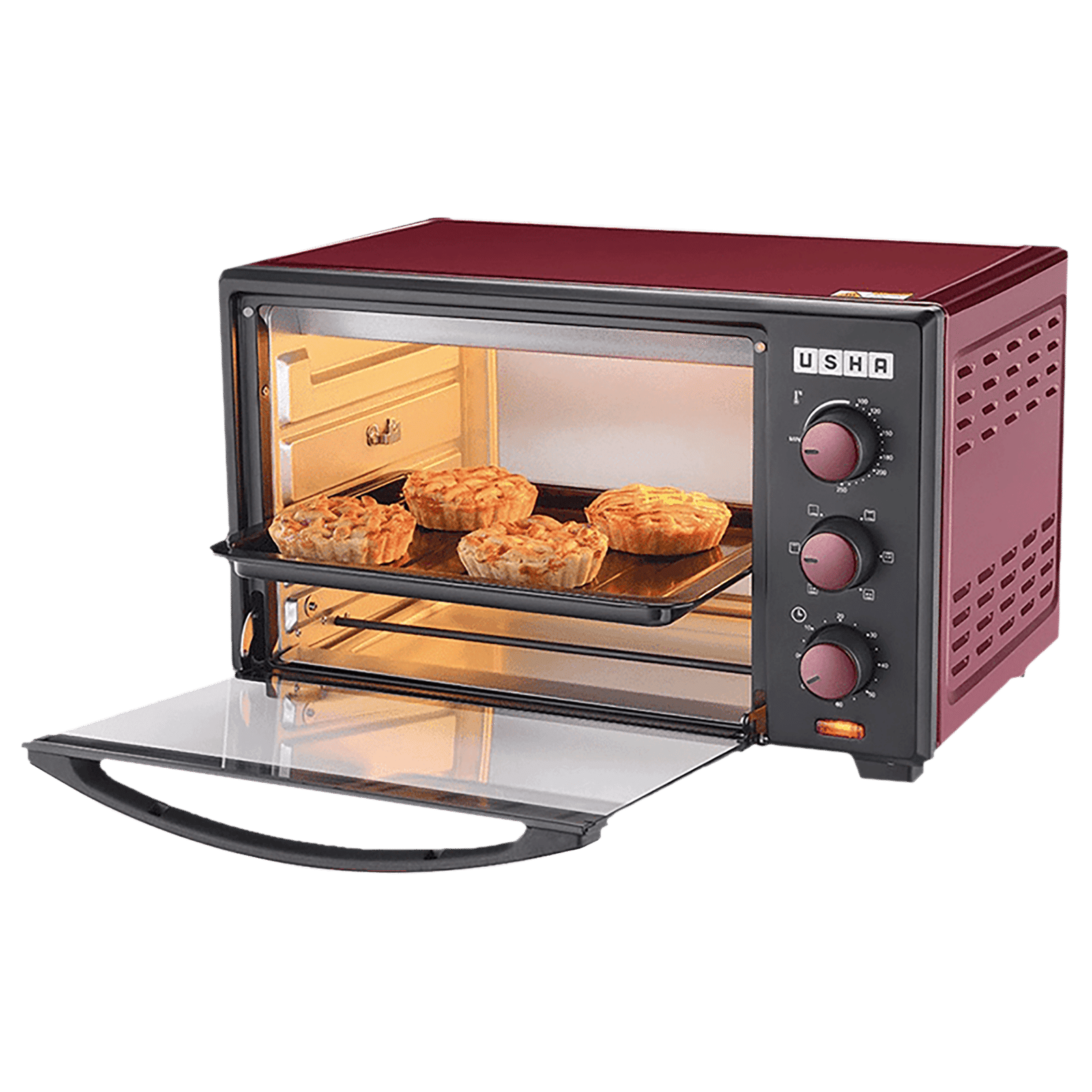 USHA 3629R 29L Oven Toaster Grill with Motorized Rotisserie (Wine) USHA 3629R 29L Oven Toaster Grill with Motorized Rotisserie (Wine)_4