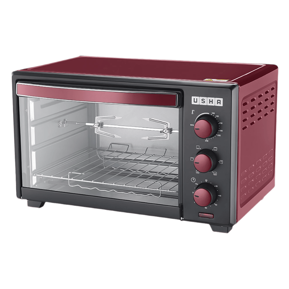 USHA 3629R 29L Oven Toaster Grill with Motorized Rotisserie (Wine) USHA 3629R 29L Oven Toaster Grill with Motorized Rotisserie (Wine)_6