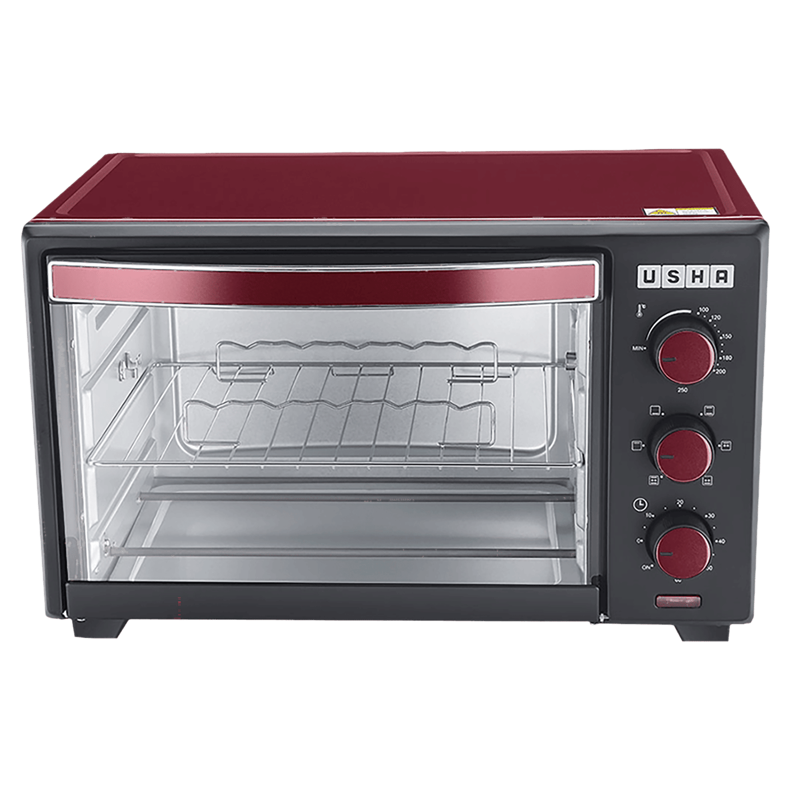 USHA 3629R 29L Oven Toaster Grill with Motorized Rotisserie (Wine) USHA 3629R 29L Oven Toaster Grill with Motorized Rotisserie (Wine)_8