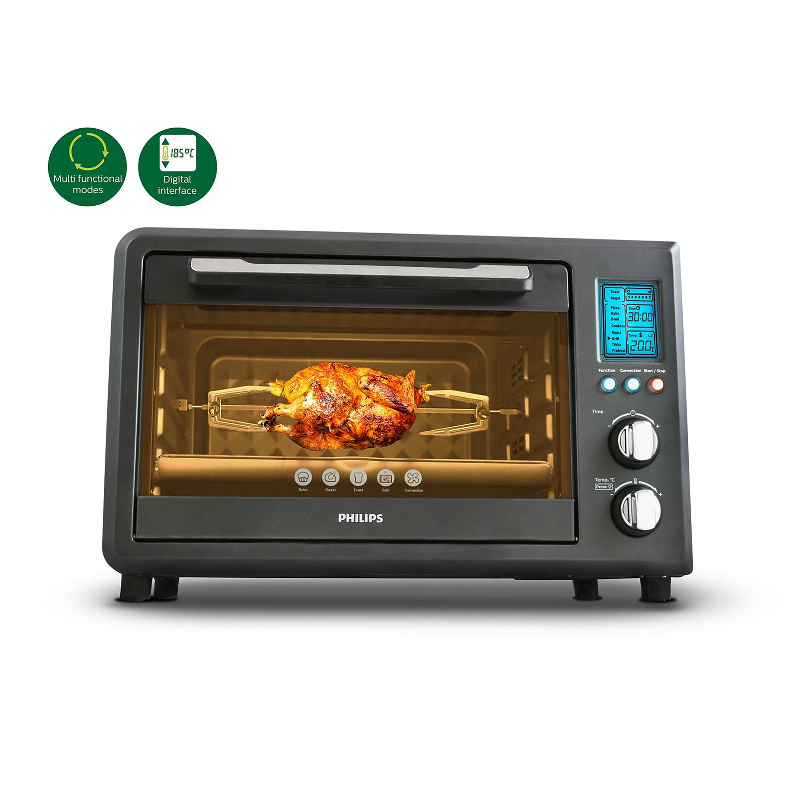 PHILIPS Avance Collection 36L Oven Toaster Grill with Opti Temp Technology (HD6976/00, Black)_8