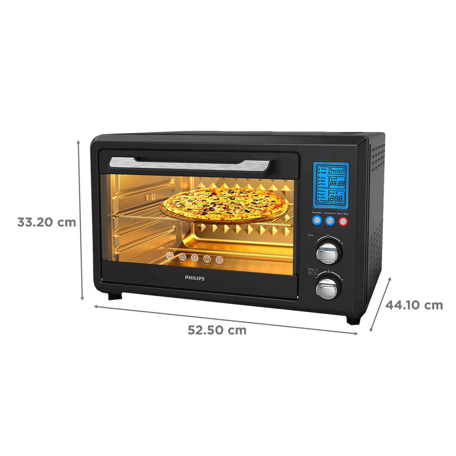 PHILIPS Avance Collection 36L Oven Toaster Grill with Opti Temp Technology (HD6976/00, Black)_2