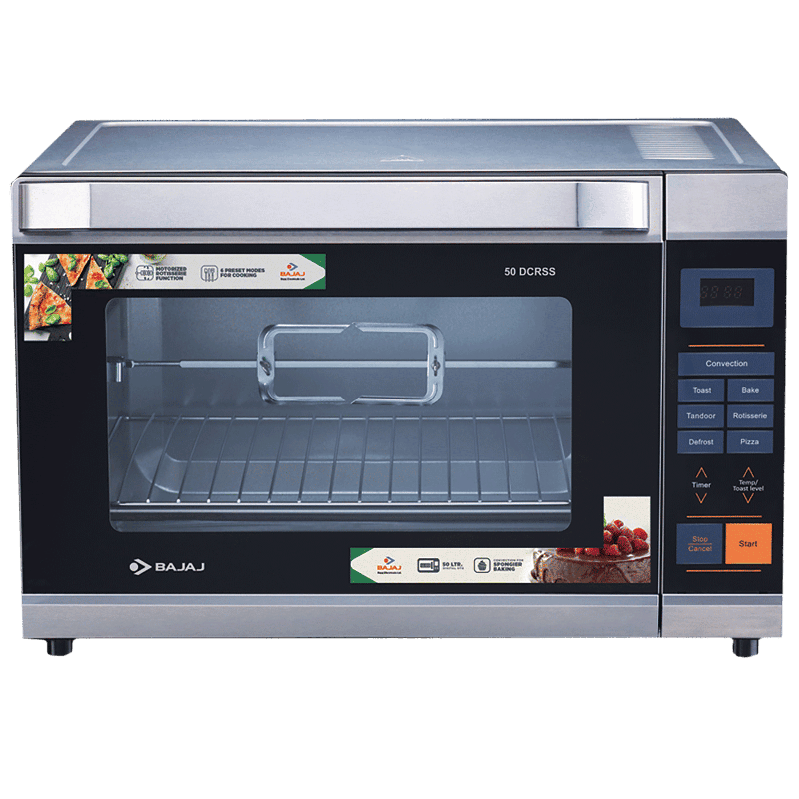 BAJAJ 50 DCRSS 50L Oven Toaster Grill with Motorized Rotisserie (Black/Silver) BAJAJ 50 DCRSS 50L Oven Toaster Grill with Motorized Rotisserie (Black/Silver)_1