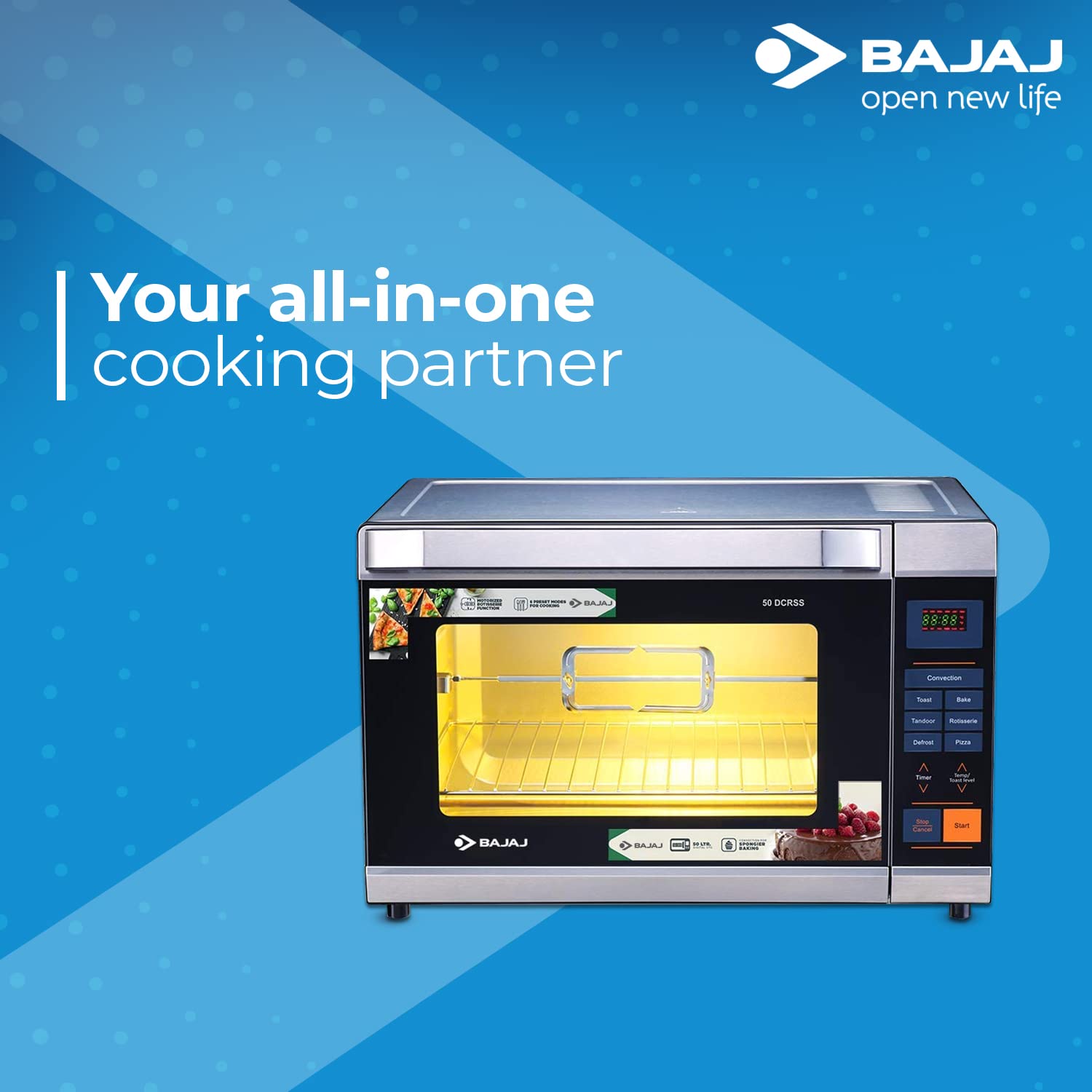 BAJAJ 50 DCRSS 50L Oven Toaster Grill with Motorized Rotisserie (Black/Silver) BAJAJ 50 DCRSS 50L Oven Toaster Grill with Motorized Rotisserie (Black/Silver)_10