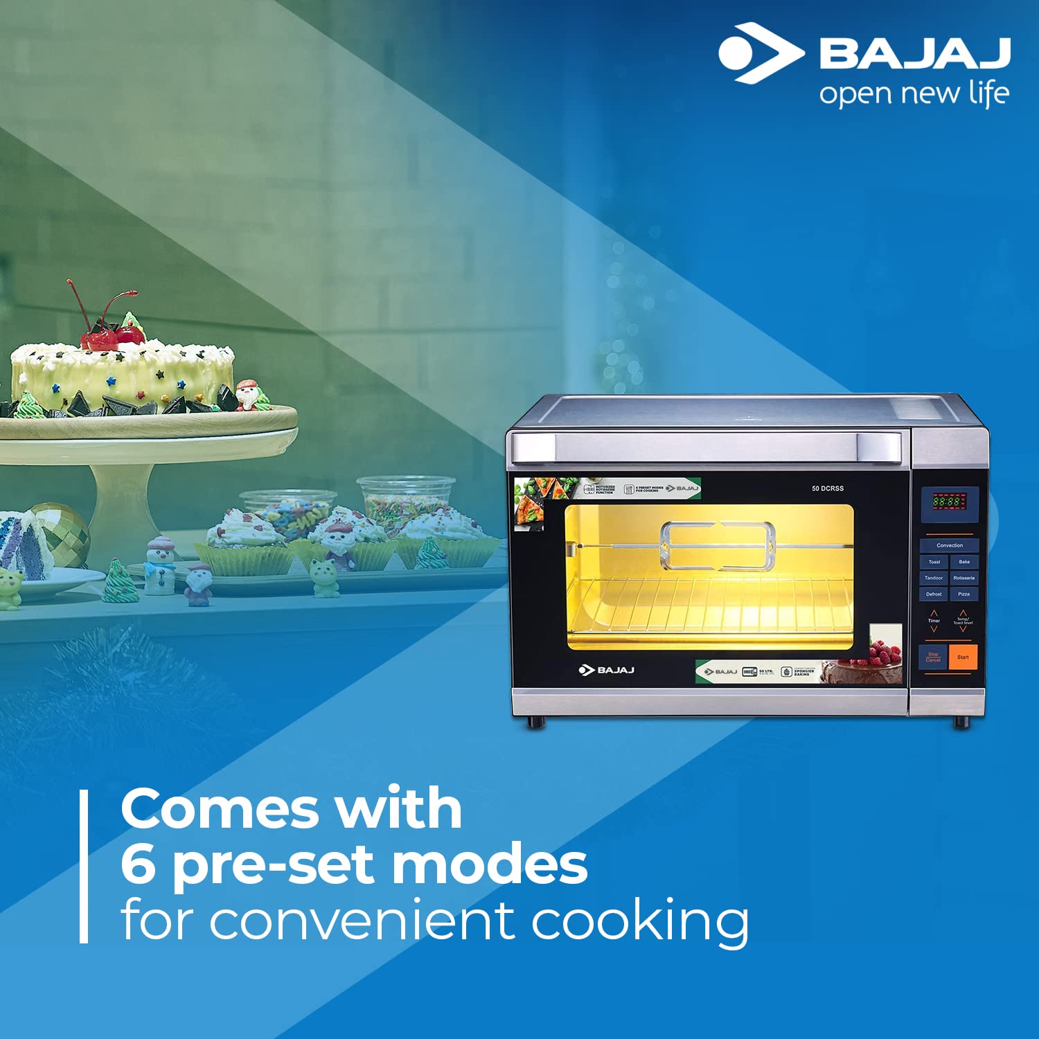 BAJAJ 50 DCRSS 50L Oven Toaster Grill with Motorized Rotisserie (Black/Silver) BAJAJ 50 DCRSS 50L Oven Toaster Grill with Motorized Rotisserie (Black/Silver)_9