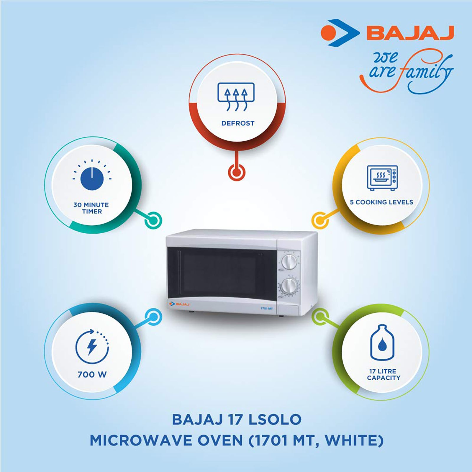 BAJAJ 1701 MT 17L Solo Microwave Oven with Nutri-Pro for Heart-Healthy Cooking (White)_8
