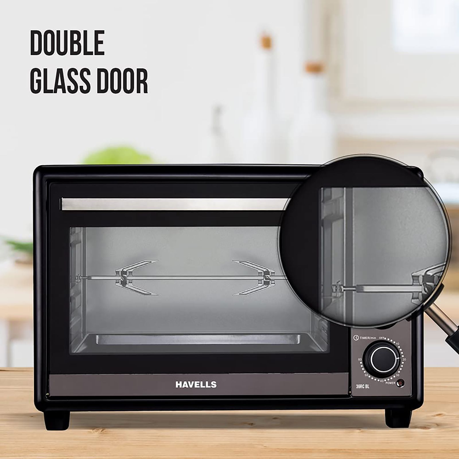 HAVELLS 36L Oven Toaster Grill with 6 Heating Modes (Black) HAVELLS 36L Oven Toaster Grill with 6 Heating Modes (Black)_8