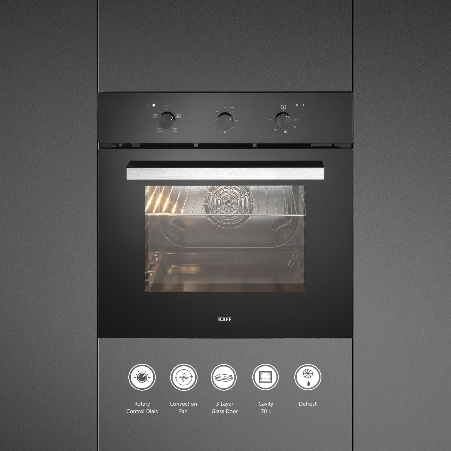 KAFF Series Collection 70L 60cm Built-in Microwave with 3 Layer Glass Door (KOV70BA6, Black)_4