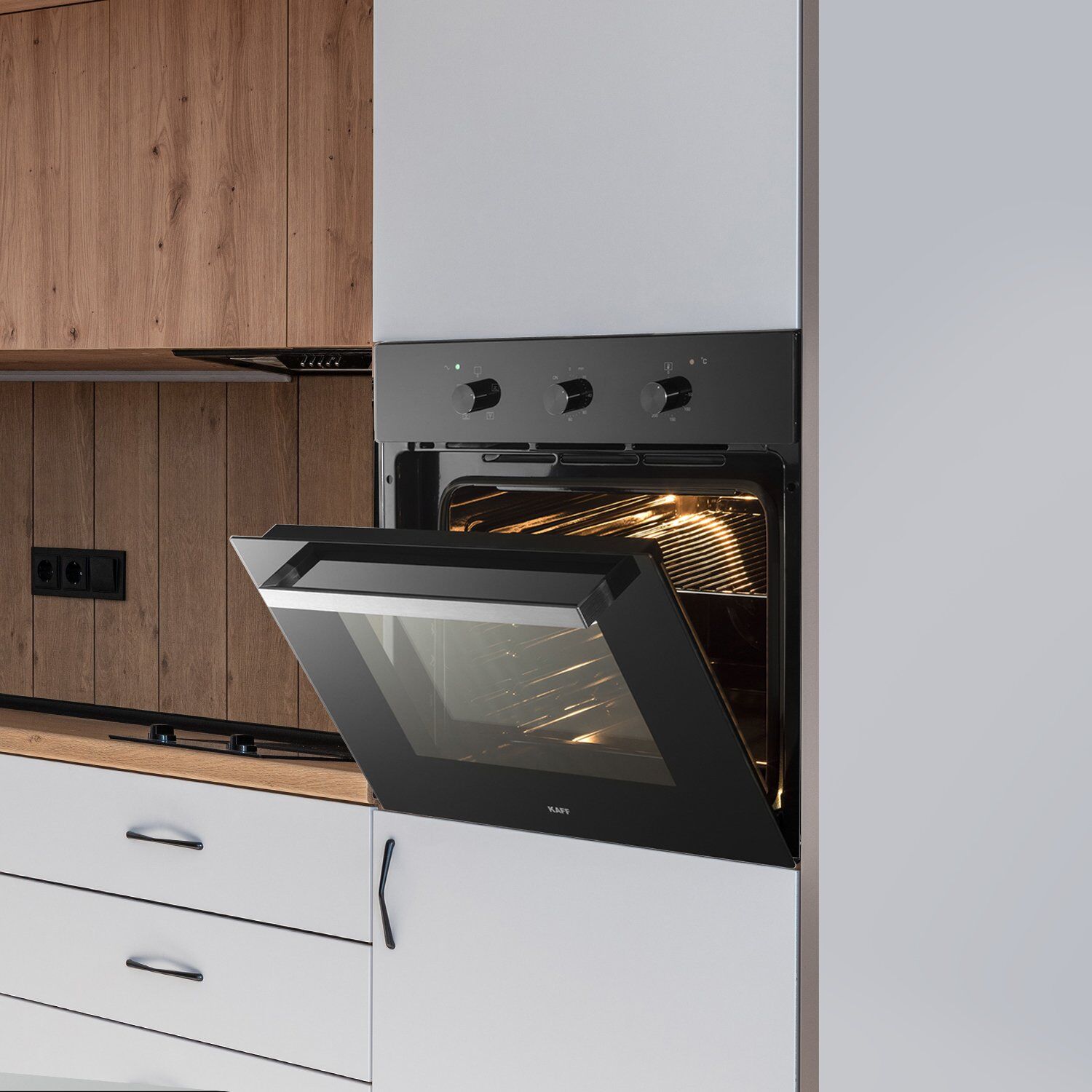 KAFF Series Collection 70L 60cm Built-in Microwave with 3 Layer Glass Door (KOV70BA6, Black)_9