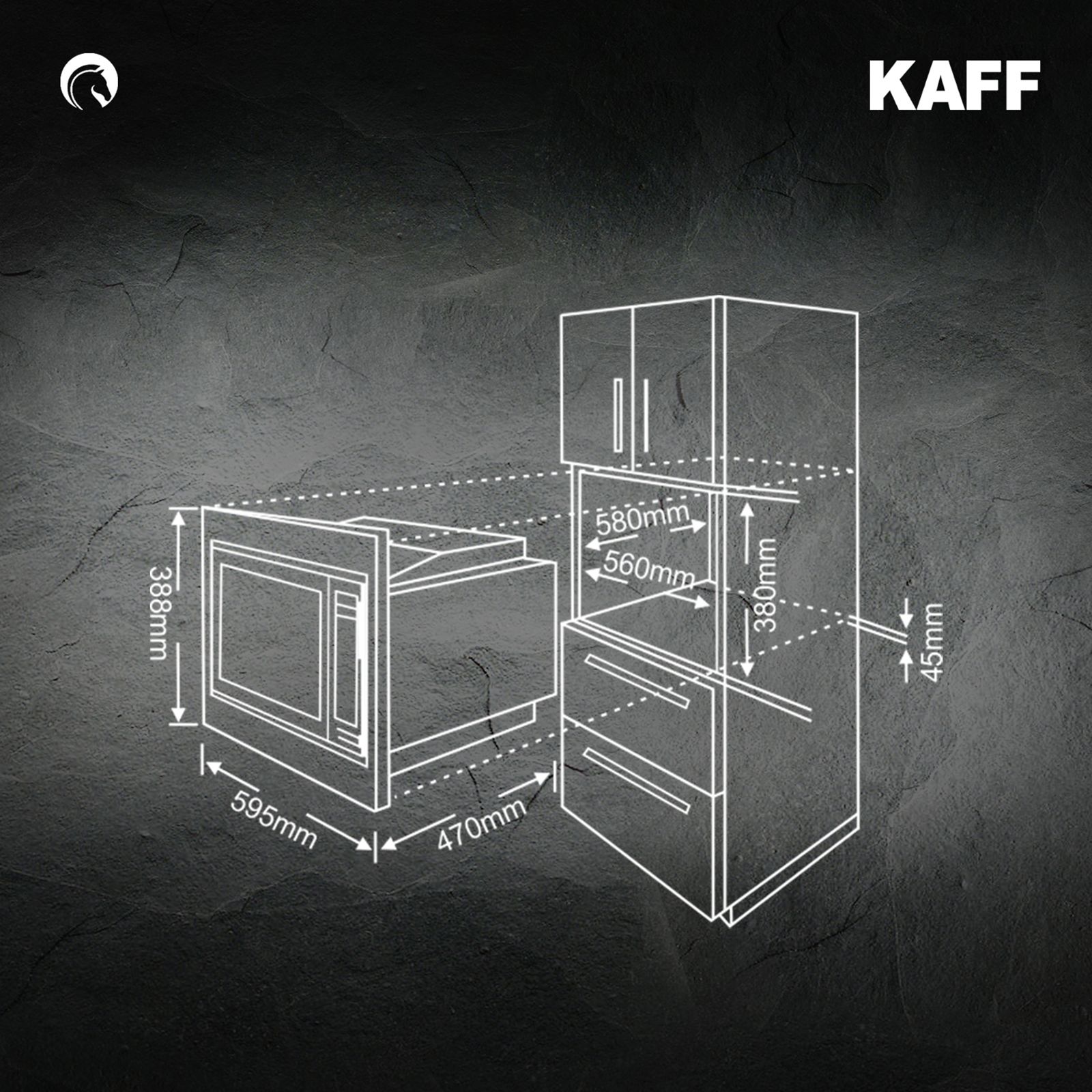 KAFF KMW8A 25L 60cm Built-in Microwave with Multi Programming Mode (KMW8A-BLK, Black)_13