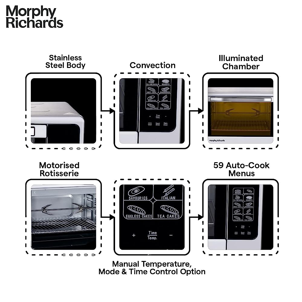 morphy richards 48SS DigiChef 48L Oven Toaster Grill with 59 Autocook Menus (Silver)_10