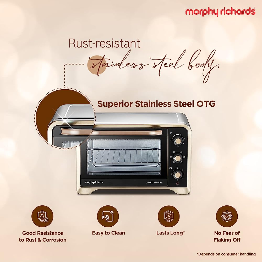 morphy richards 30RCSS LuxeChef 30L Oven Toaster Grill with Rotisserie & Convection Function (30 RCSS LuxeChef, Gold) morphy richards 30RCSS LuxeChef 30L Oven Toaster Grill with Rotisserie & Convection Function (30 RCSS LuxeChef, Gold)_8