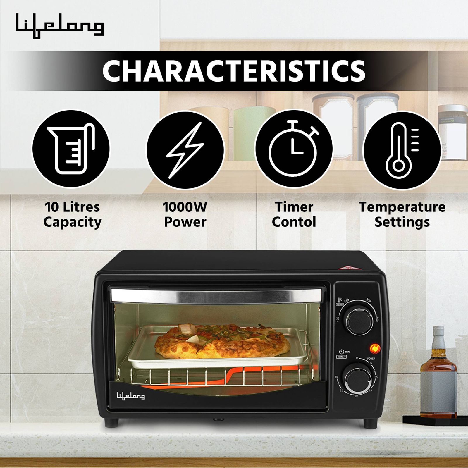 Lifelong LLOT10 10L Oven Toaster Grill with Auto Shut Off Timer (Black) Lifelong LLOT10 10L Oven Toaster Grill with Auto Shut Off Timer (Black)_11