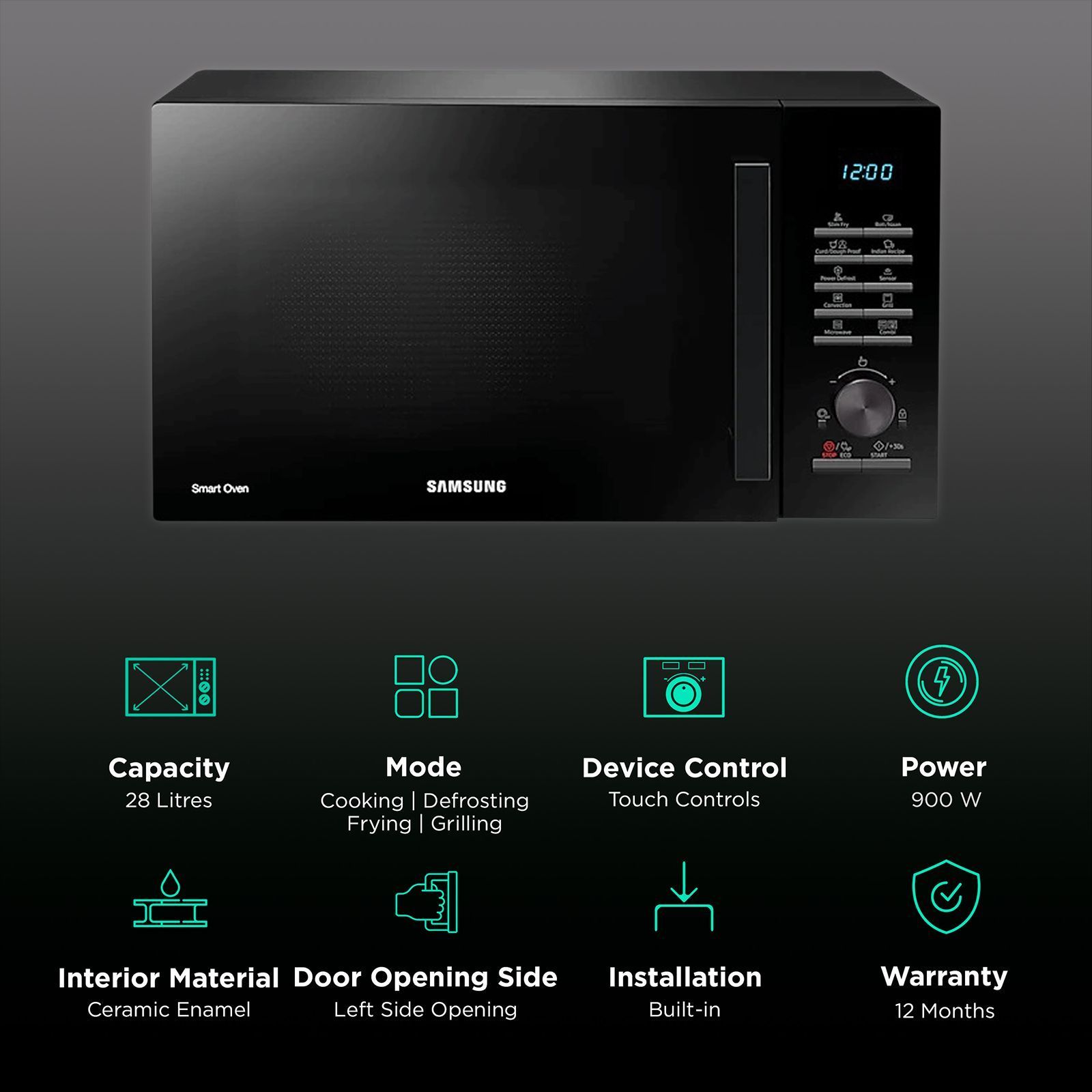 SAMSUNG 28L Convection Microwave Oven with Slim Fry Technology (MC28H5025VL/TL, Black) SAMSUNG 28L Convection Microwave Oven with Slim Fry Technology (MC28H5025VL/TL, Black)_3