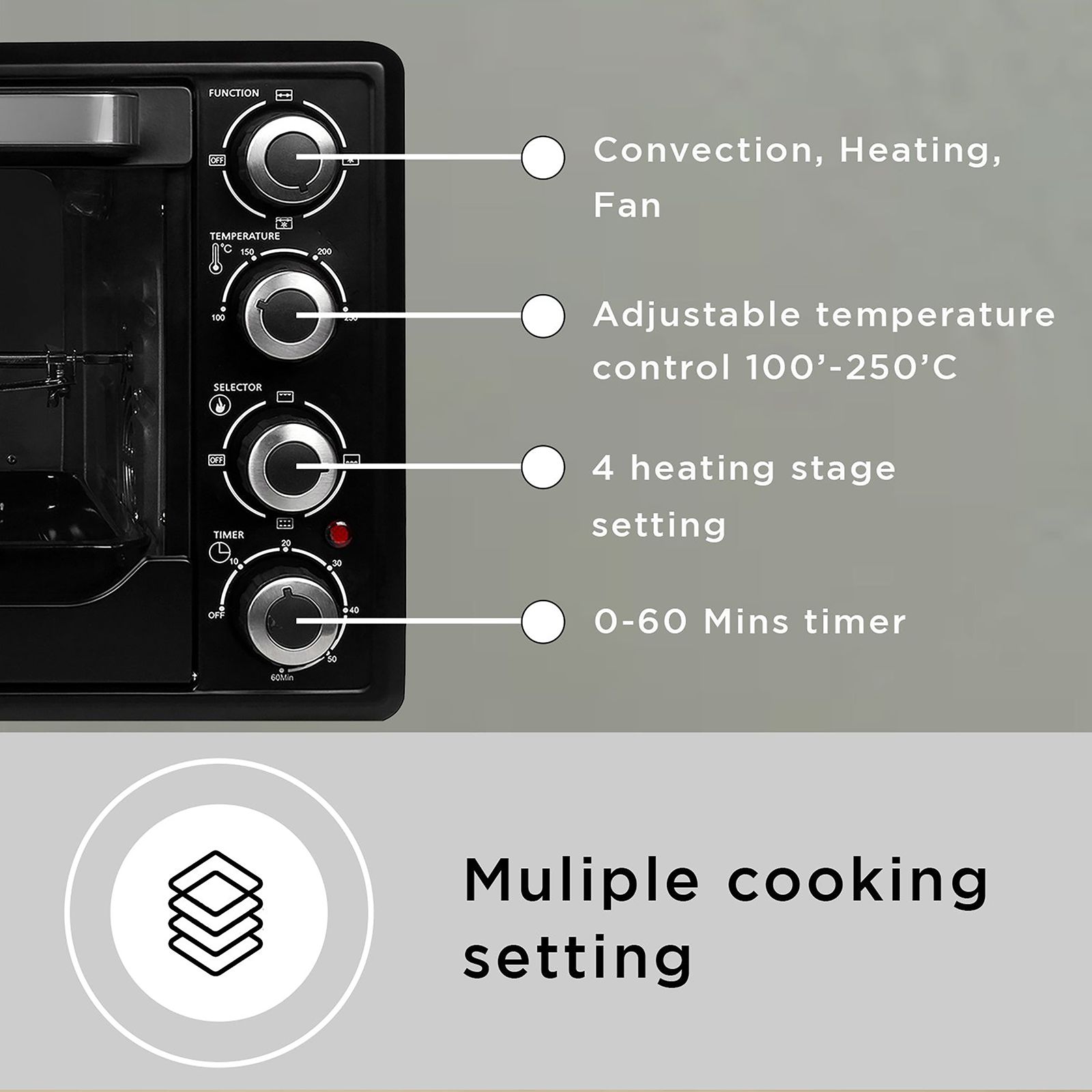 FABER FOTG 45L Oven Toaster Grill with Motorized Rotisserie (Black)_7