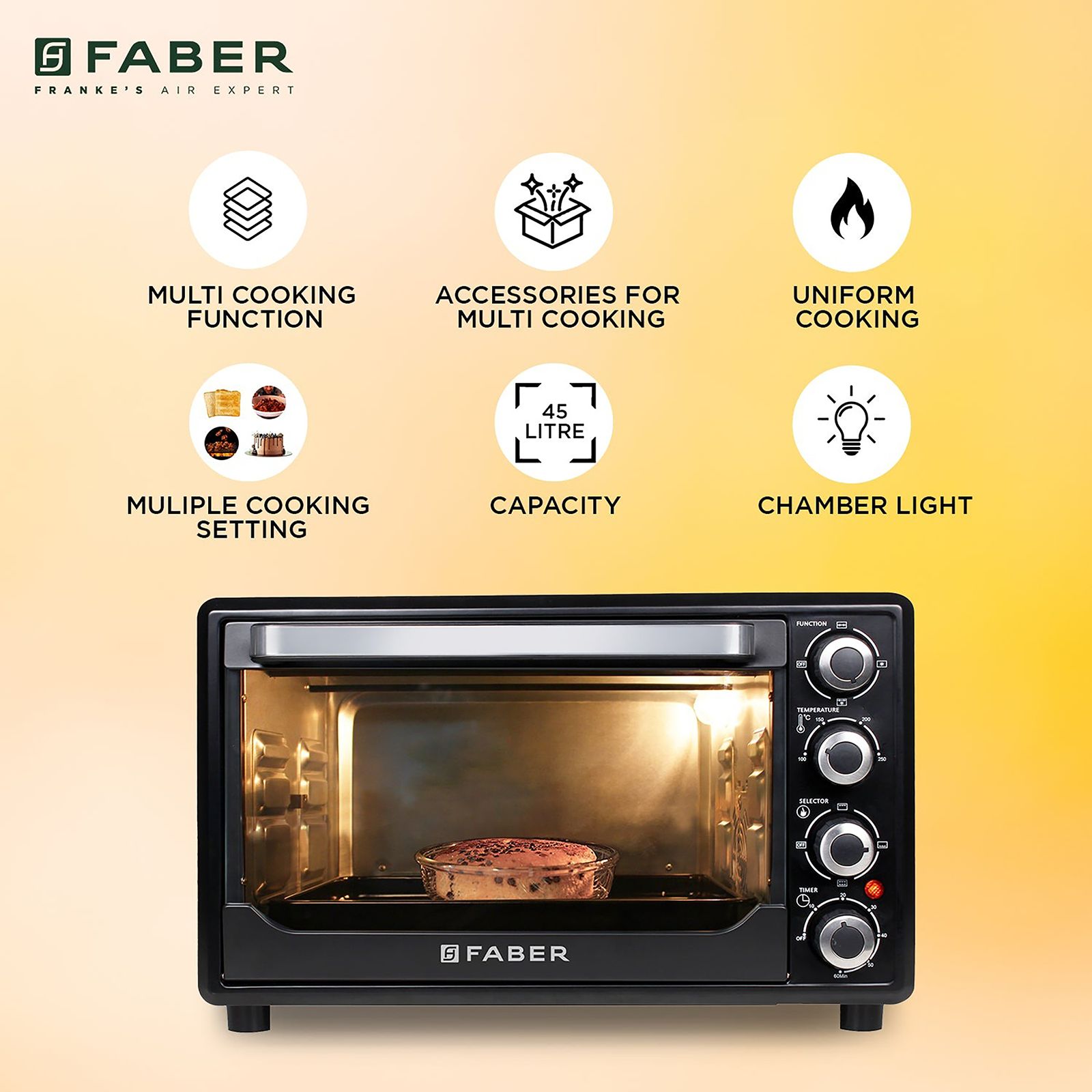 FABER FOTG 45L Oven Toaster Grill with Motorized Rotisserie (Black)_13