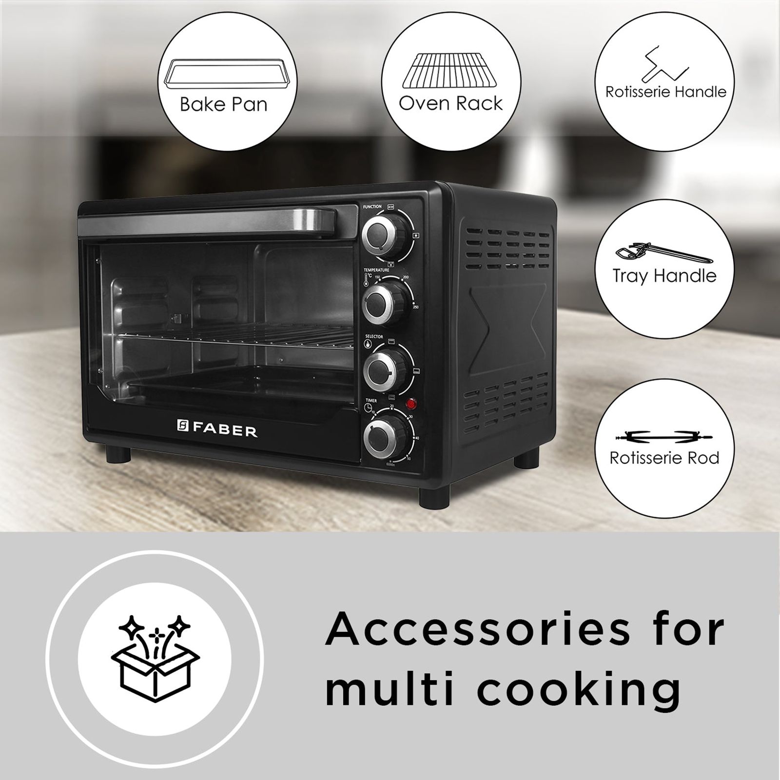 FABER FOTG BK 60L Oven Toaster Grill with Motorized Rotisserie (Black) FABER FOTG BK 60L Oven Toaster Grill with Motorized Rotisserie (Black)_8