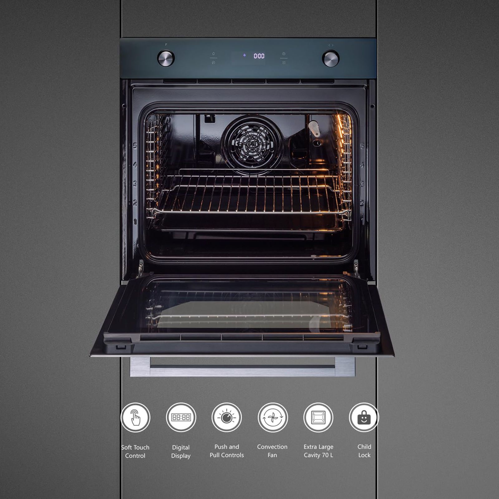 KAFF 82L 60cm Built-in Electric Microwave with Multi-Function (KOVMLJ-E6, Black)_11