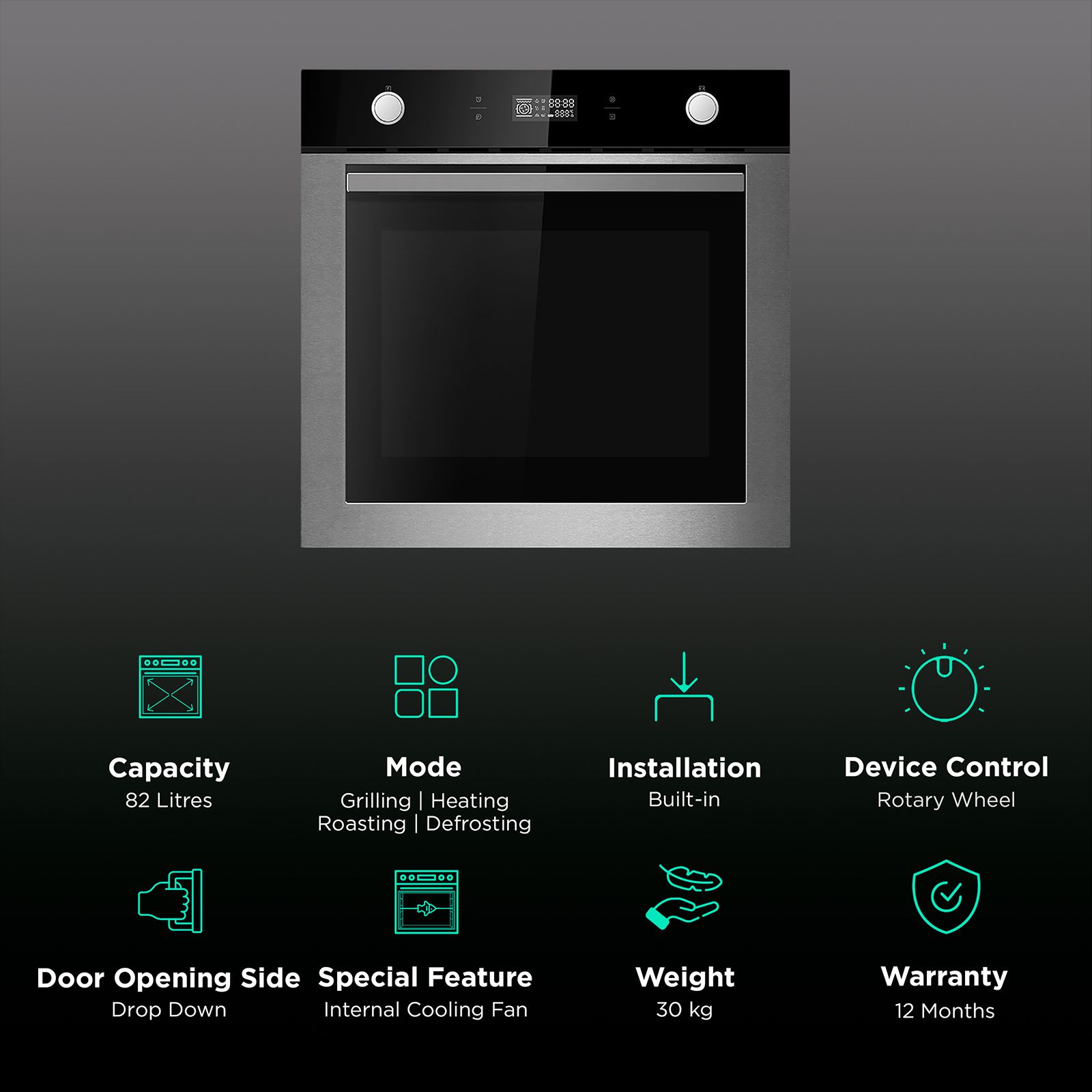 KAFF 82L 60cm Built-in Electric Microwave with Multi-Function (KOVMLJ-E6, Black)_3