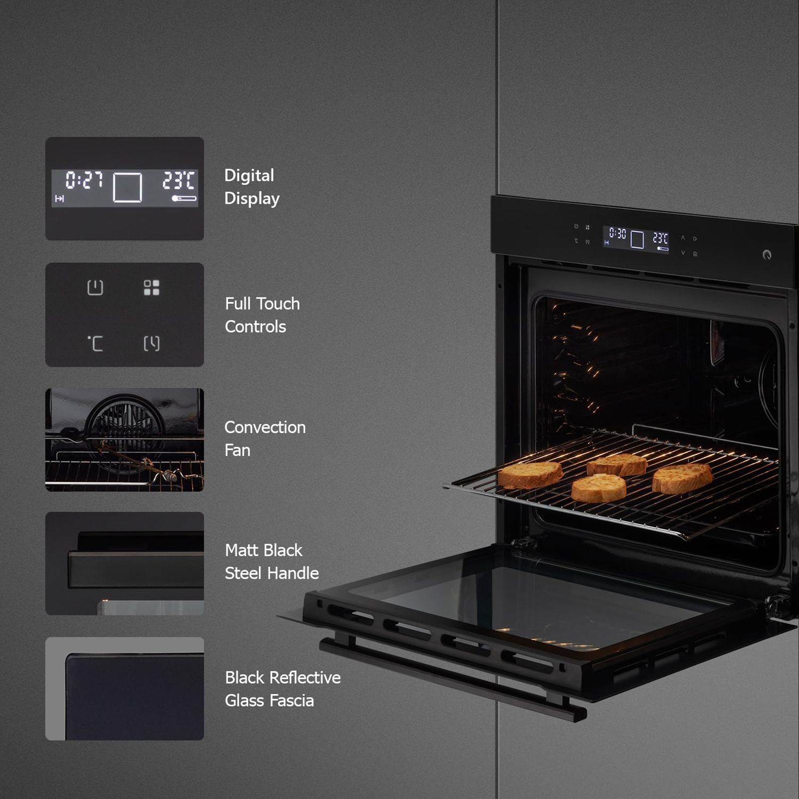 KAFF Series Collection 81L 60cm Built-in Electric Microwave with Memory Function (OV 81TCBL, Black)_11